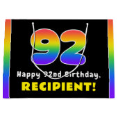 92e verjaardag: kleurrijke regenboog # 92, Naam va Groot Cadeauzakje (Voorkant)