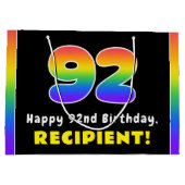 92e verjaardag: kleurrijke regenboog # 92, Naam va Groot Cadeauzakje (Achterkant)