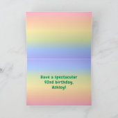 92e verjaardag: kleurrijke regenboog # 92, Naam va Kaart (Binnen)