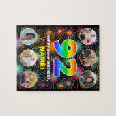 92e verjaardag: Leuke regenboog #, Aangepaste naam Legpuzzel (Horizontaal)