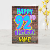 92e verjaardag - Leuke, stedelijke graffiti geïnsp Kaart (Gele Bloem)