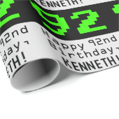 92e verjaardag - Nerdy / Geeky stijl "92" en naam Cadeaupapier (Rol Hoek)