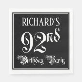 92e verjaardag Partij — Fancy Manuscript + de Naam Servet (Voorkant)