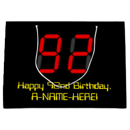 92e verjaardag: Red Digital Clock Style "92" + naa Groot Cadeauzakje