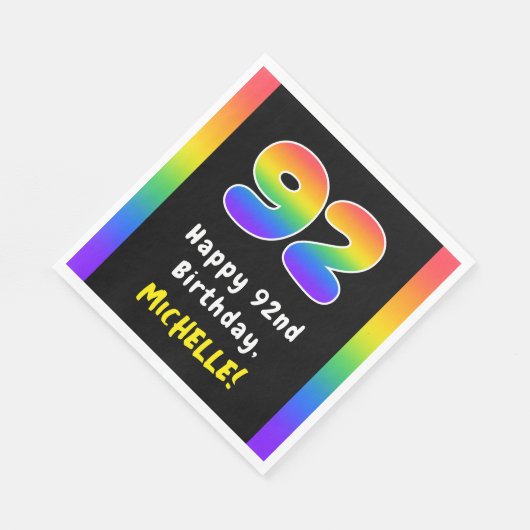 92e verjaardag: Regenboogspectrum # 92, Aangepaste Servet (Hoek)