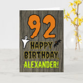 92e verjaardag: Spooky Halloween Theme, Aangepaste Kaart (Gele Bloem)