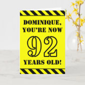 92e verjaardag: Tekststijl van werklood, aangepast Kaart (Gele Bloem)