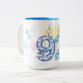 92e verjaardag tweekleurige koffiemok (Voorkant links)