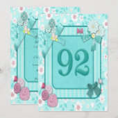 92e verjaardag uitnodiging (Voorkant / Achterkant)