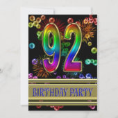 92e verjaardag Uitnodiging met bellen (Voorkant)