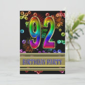 92e verjaardag Uitnodiging met bellen (Staand voorkant)
