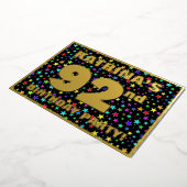 92e verjaardag van de Vreugde - Fun, kleurrijk ste Folie Uitnodiging (Gedraaid)