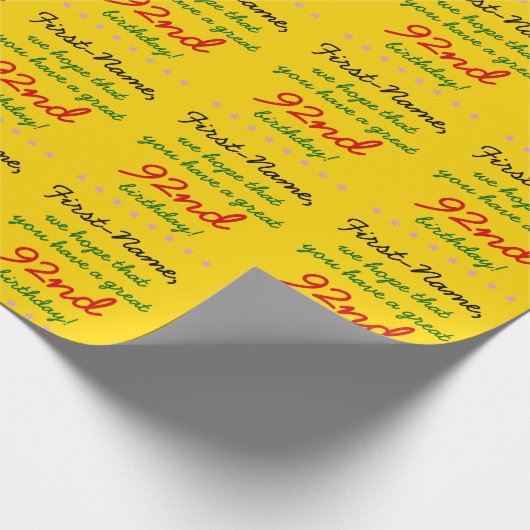  92e Verjaardag Verpakking Papier (Hoek)