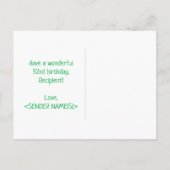 92e verjaardag: Vet, Vun, Eenvoudig, Regenboog 92 Briefkaart (Achterkant)