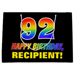 92e verjaardag: Vet, Vun, Eenvoudig, Regenboog 92 Groot Cadeauzakje