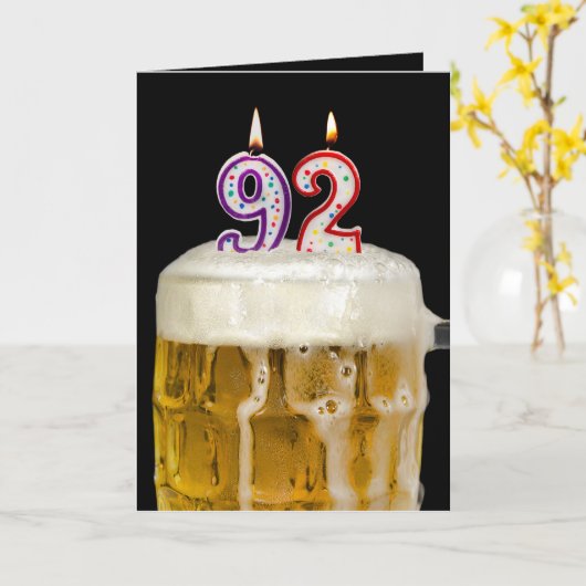 92e verjaardag zwarte bier kaart (Gele Bloem)