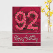 92e verjaardagskaart met rozen en bladeren kaart (Gele Bloem)