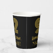 92nd Birthday: Art Deco Inspired Look “92” & Name Papieren Bekers (Rechts)