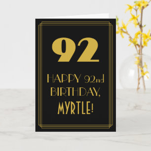 92ste verjaardag ~ Art Deco geïnspireerde look "92 Kaart