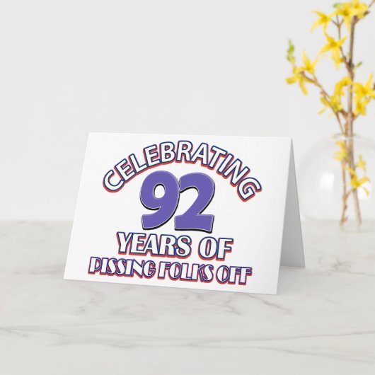 92ste verjaardag design kaart (Gele Bloem)