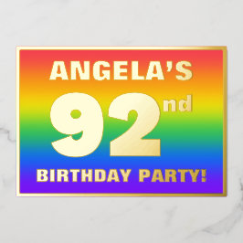 92ste verpartij: Leuke, Kleurrijke Regenboog Patro Folie Uitnodiging