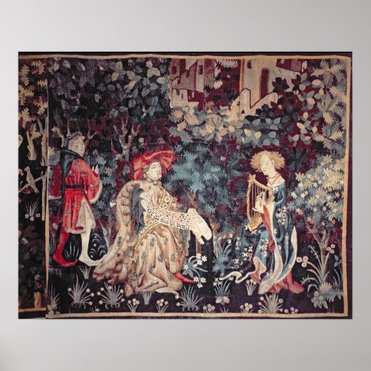 930 The Concert, Tapestry from Arras, 1420 Poster (Voorkant)