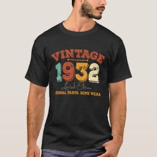 93 jaar oud 1932  90ste verjaardagscadeau t-shirt