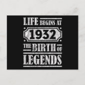 93 jaar oud 1932 Geboorte van de legende 90ste ver Briefkaart (Voorkant)