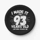 93 Jaar Oud Sarcastisch Meme Grappig 93e Verjaarda Papieren Bordje (Voorkant)