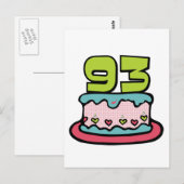 93 jaar oude Birthday Cake Briefkaart (Voorkant / Achterkant)