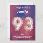 93-jarige Happy Birthday-kaart (Achterkant)