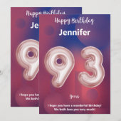 93-jarige Happy Birthday-kaart (Voorkant / Achterkant)