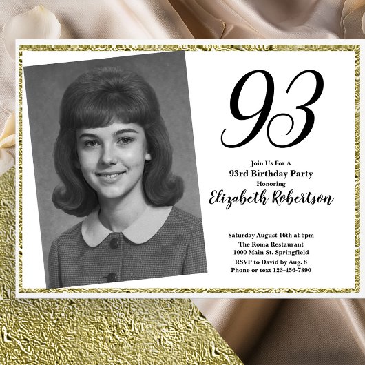 93e aangepaste foto wit en goud kaart