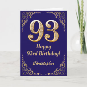 93e marineblauw en goudglitter-Lijst Kaart
