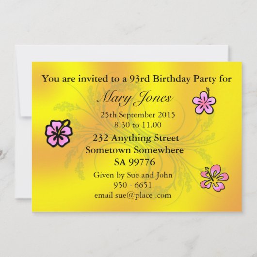 93e partij uitnodiging (Achterkant)