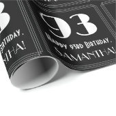 93e verjaardag - Art Deco Geïnspireerde look "93", Cadeaupapier (Rol Hoek)