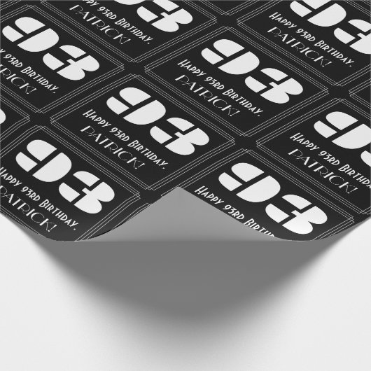 93e verjaardag: Art Deco Geïnspireerde look "93" & Cadeaupapier (Hoek)