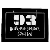 93e verjaardag ~ Art Deco Geïnspireerde look "93"  Groot Cadeauzakje (Achterkant)