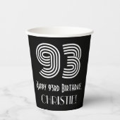 93e verjaardag — Art Deco Geïnspireerde look "93"  Papieren Bekers (Voorkant)