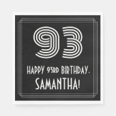 93e verjaardag: Art Deco Geïnspireerde look "93" + Servet (Voorkant)