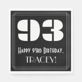 93e verjaardag: Art Deco Geïnspireerde look "93" + Servet (Voorkant)