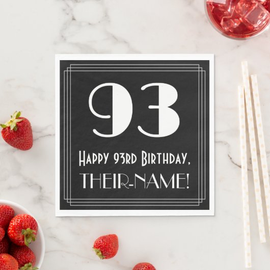 93e verjaardag ~ Art Deco Geïnspireerde look "93", Servet (Insitu)