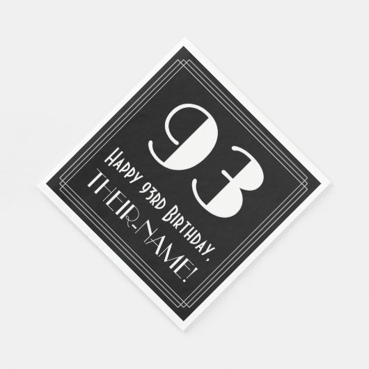 93e verjaardag ~ Art Deco Geïnspireerde look "93", Servet (Hoek)