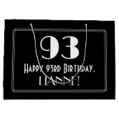 93e verjaardag: Art Deco Geïnspireerde stijl "93", Groot Cadeauzakje (Achterkant)