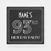 93e verjaardag: Art Deco Style + aangepaste naam Servet (Voorkant)