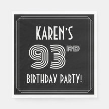 93e verjaardag: Art Deco Style + aangepaste naam