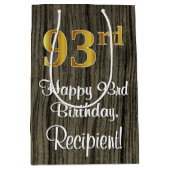 93e verjaardag: Elegant Faux Gold Kijk #, Faux Woo Medium Cadeauzakje (Voorkant)