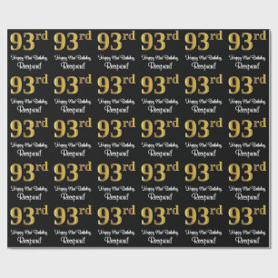 93e verjaardag: Elegante luxe Faux Gold look # Cadeaupapier