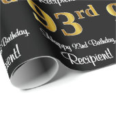 93e verjaardag: Elegante luxe Faux Gold look # Cadeaupapier (Rol Hoek)