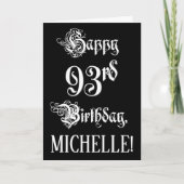 93e verjaardag: Fancy, elegant script + aangepaste Kaart (Voorkant)